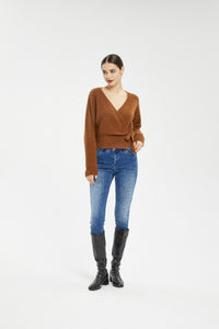 Women's Wool Blend Wrap-Around Cardigan Sweater