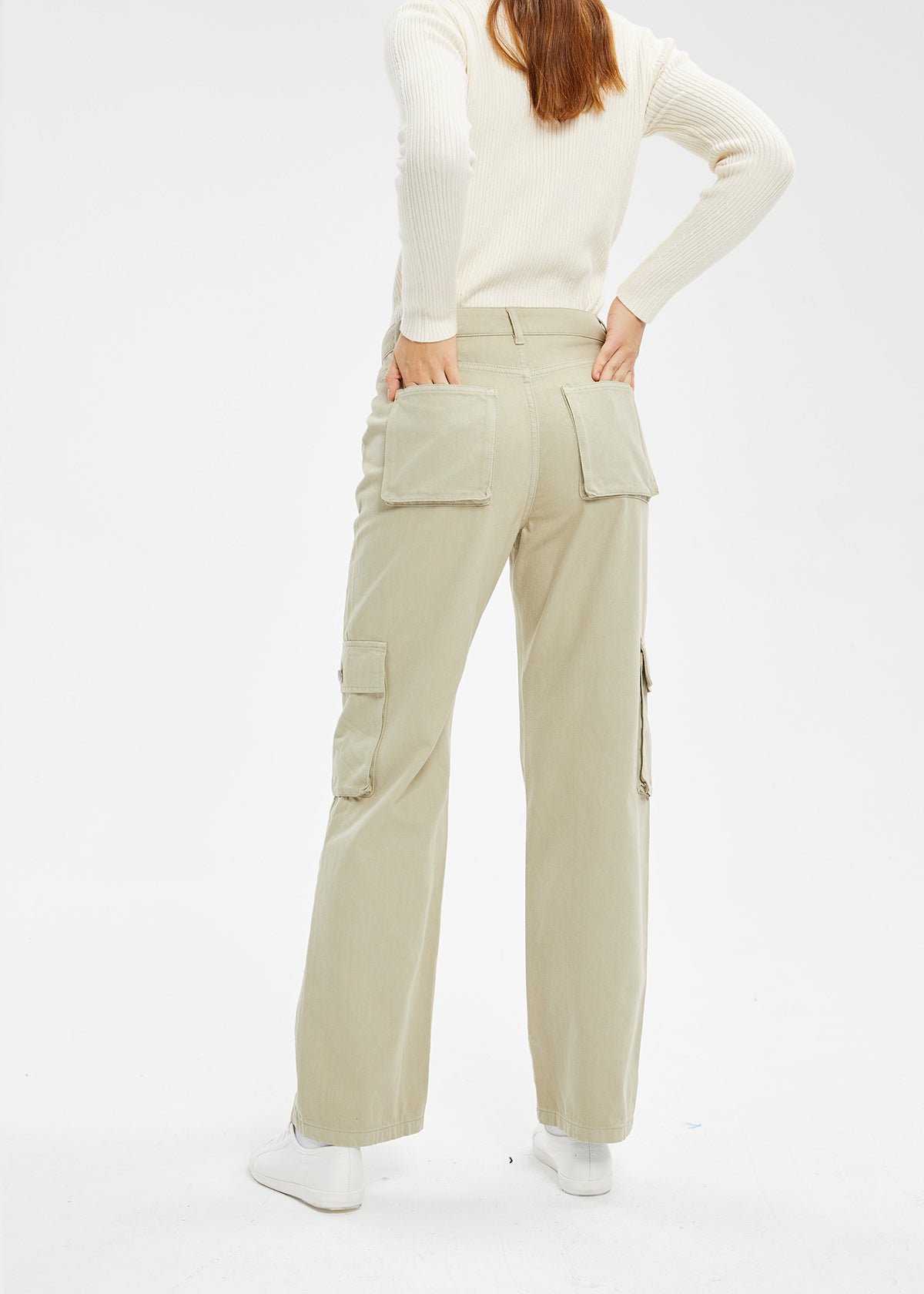 Women's Dark Sea Green Cargo Jeans