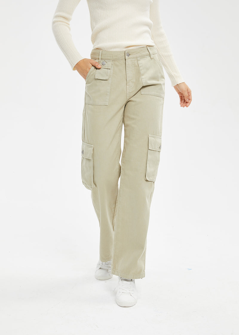 Women's Dark Sea Green Cargo Jeans