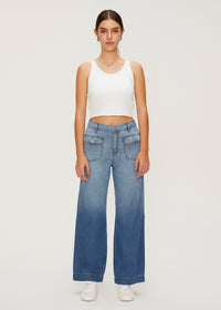 Women's Flap Pockets Straight Jeans