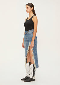 Women's Ripped Denim Skirt