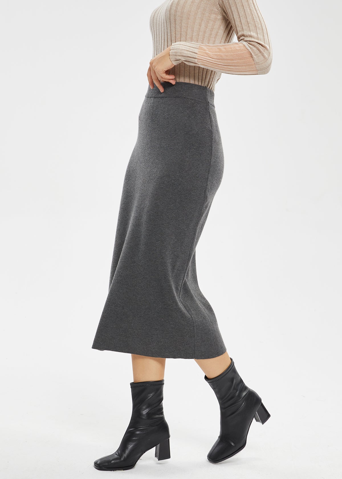 Women's Lambswool Blend H-Line Sweater Skirt