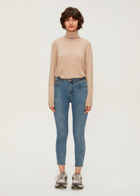 Women's Mid Rise Ripped Skinny Jeans