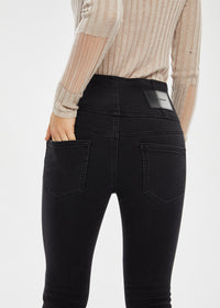 Women's Petite High Rise Cutline Brushed Skinny Jeans