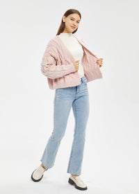 Women's Wool Blend Twist Cardigan Sweater