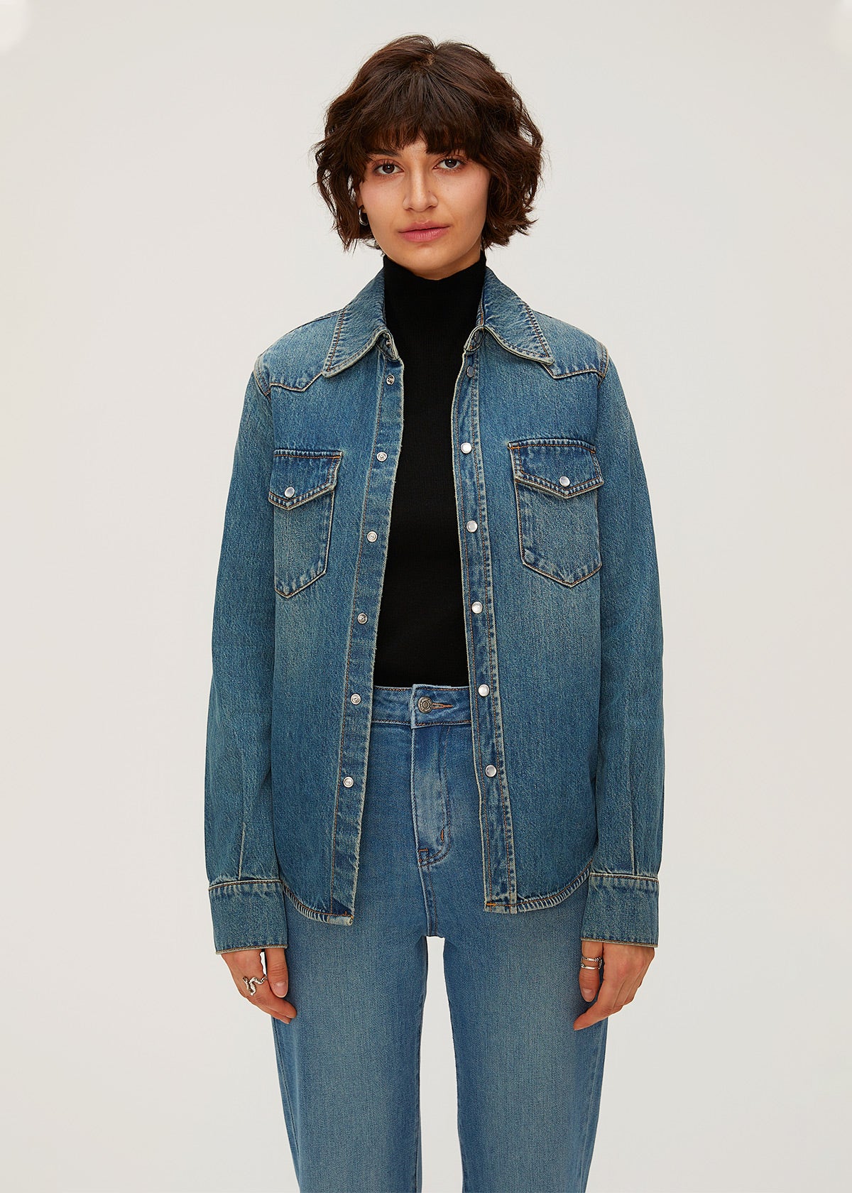 Women's Slim Denim Blouse