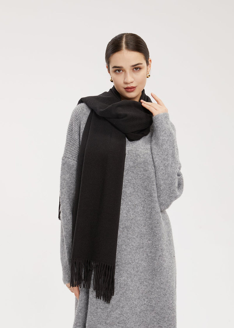Fringed Soft Wide Scarf