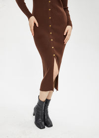 Women's Wool Blend Slim Single Breast Dress