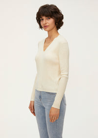 Women's Wool Blend V-Neck Knit Top