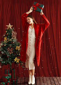 Women's Lace-Up Long Cardigan Sweater
