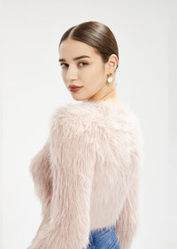 Women's Imitation Mink Fur Short Cardigan Sweater