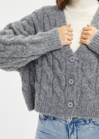 Women's Wool Blend Twist Cardigan Sweater
