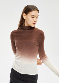Women's Mock Neck Gradient Knitwear