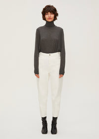 Women's High Rise White Tapered Jeans