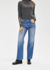 Women's Mid Rise Wide Leg Jeans