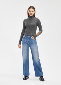 Women's Mid Rise Wide Leg Jeans