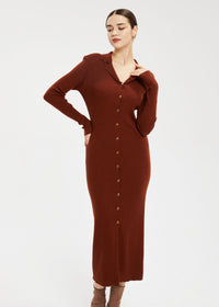 Women's Wool Blend Slim Single Breast Dress
