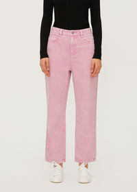 Women's Loose Straight Pink Jeans