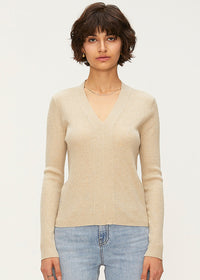Women's Wool Blend V-Neck Knit Top